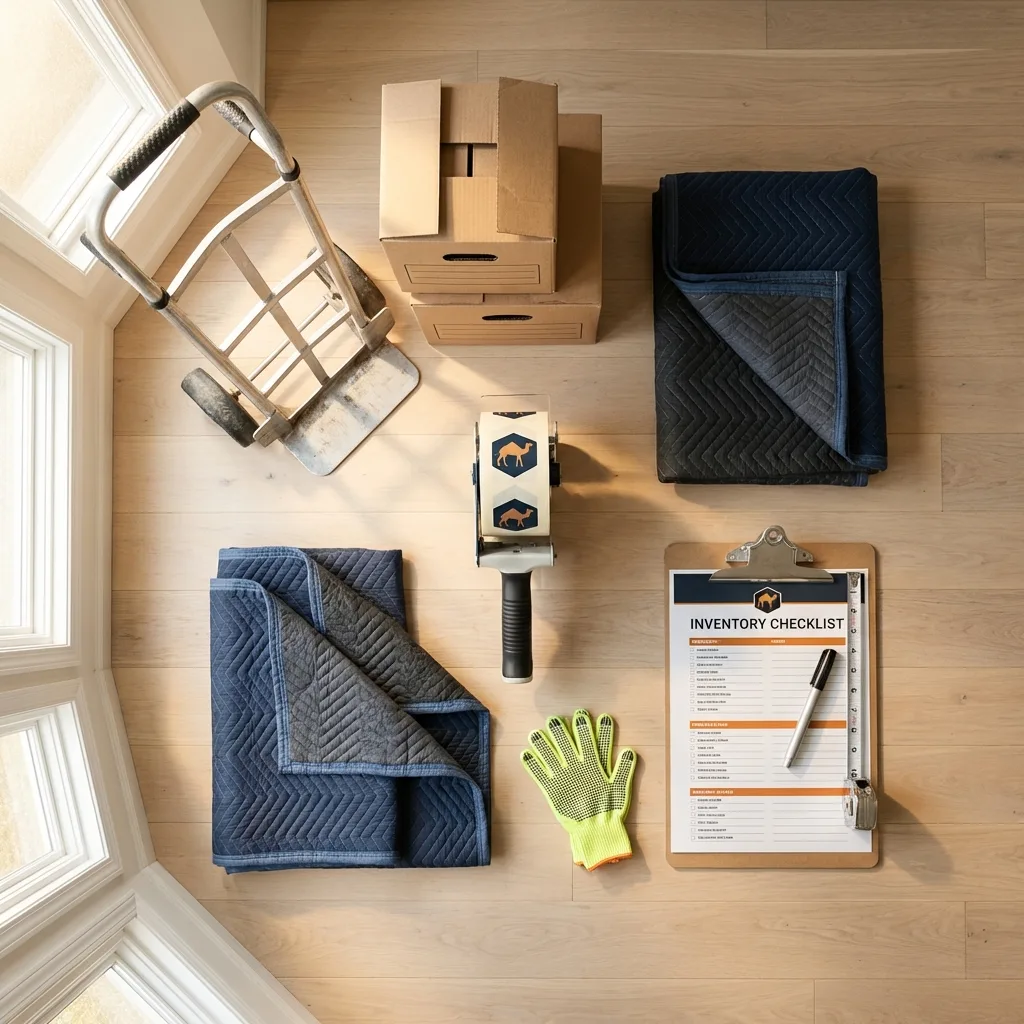 Professional moving supplies and packing materials layout for West Rutland residential relocations